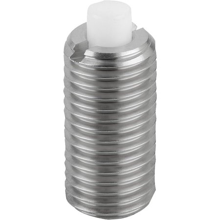 Kipp Spring Plunger Standard Spring Force D=M05 L=18 Stainless Steel, Flat, Comp:Pin Pom, Pu=10 K1381.05
